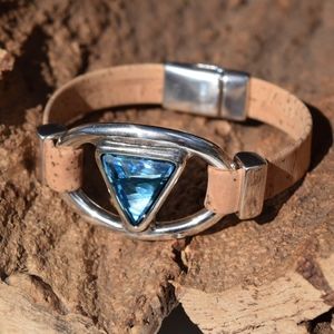 Swarovski Aquamarine Cork Bracelet